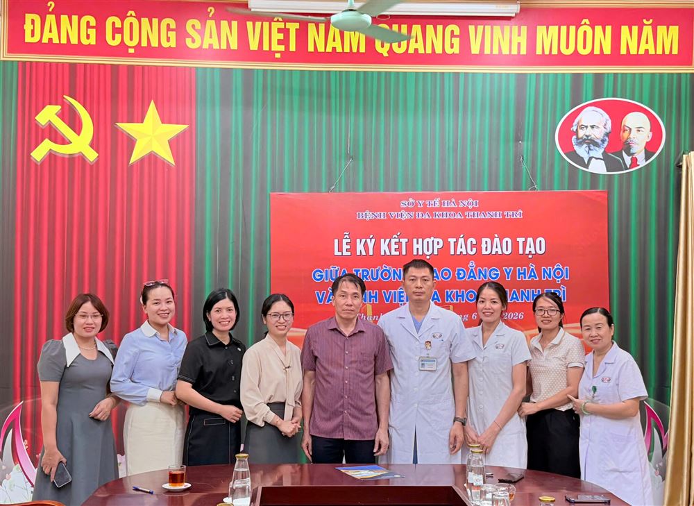Lễ ký kết hợp tác đào tạo giữa Trường Cao đẳng Y Hà Nội và Bệnh viện Đa khoa Thanh Trì